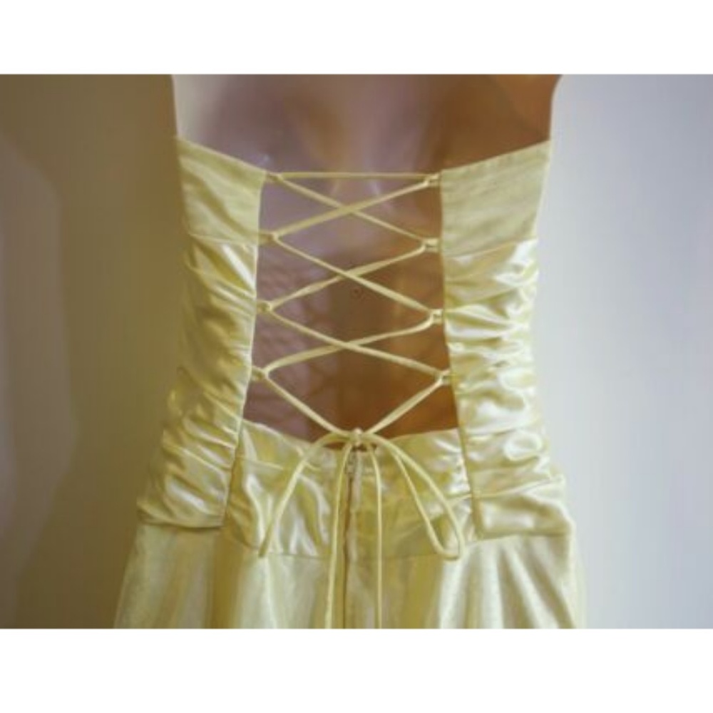Women's Formal Ball Gown Dress Size 11 12 Yellow - Picture 4 of 6